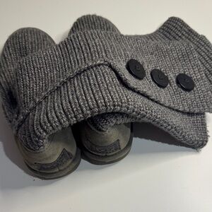 Ugg Gray Knit Button Boots 7.5
